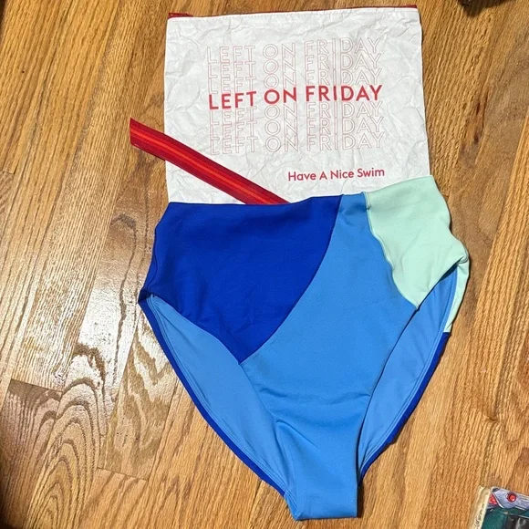 Left on Friday x dune large Colorblock hi hi bikini bottom blue new w tags - Picture 2 of 4